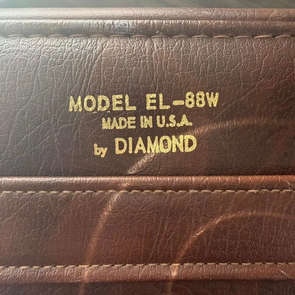 Vintage 90s Leather Hard Case Diamond Elmarit SLR EL- 88w Camera Bag